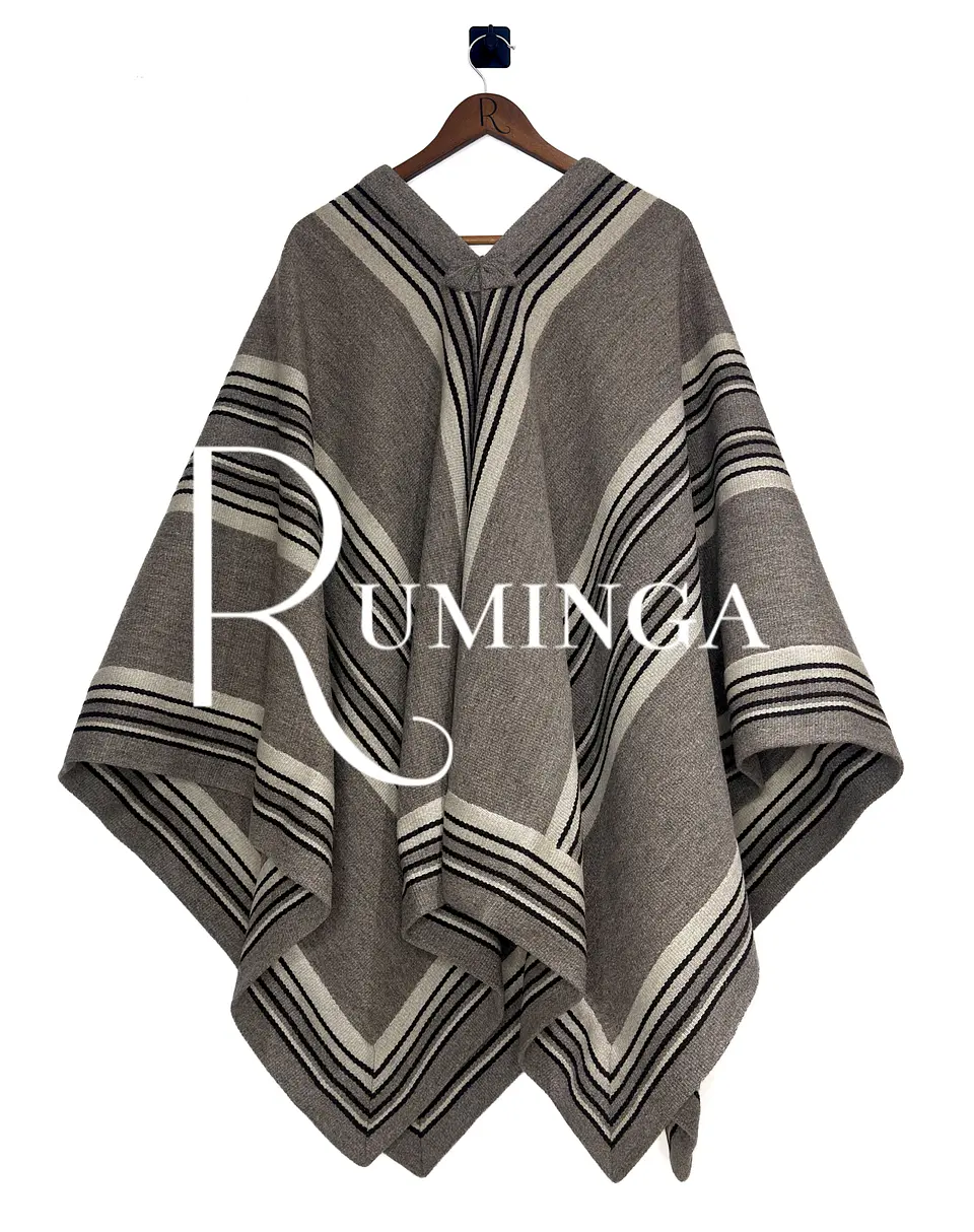 Poncho extra fino lana oveja con huincha  1
