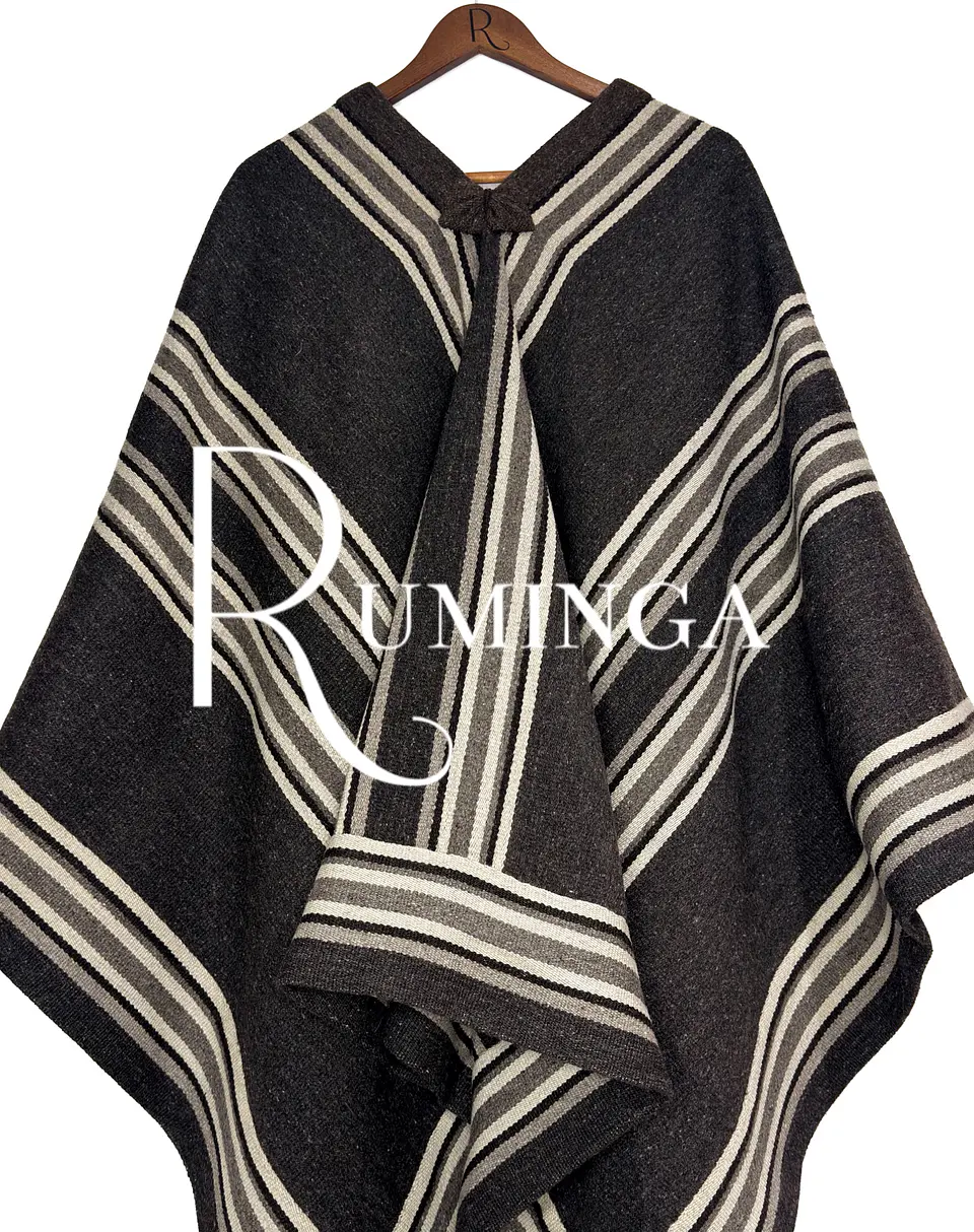 Poncho extra fino lana oveja con huincha  2