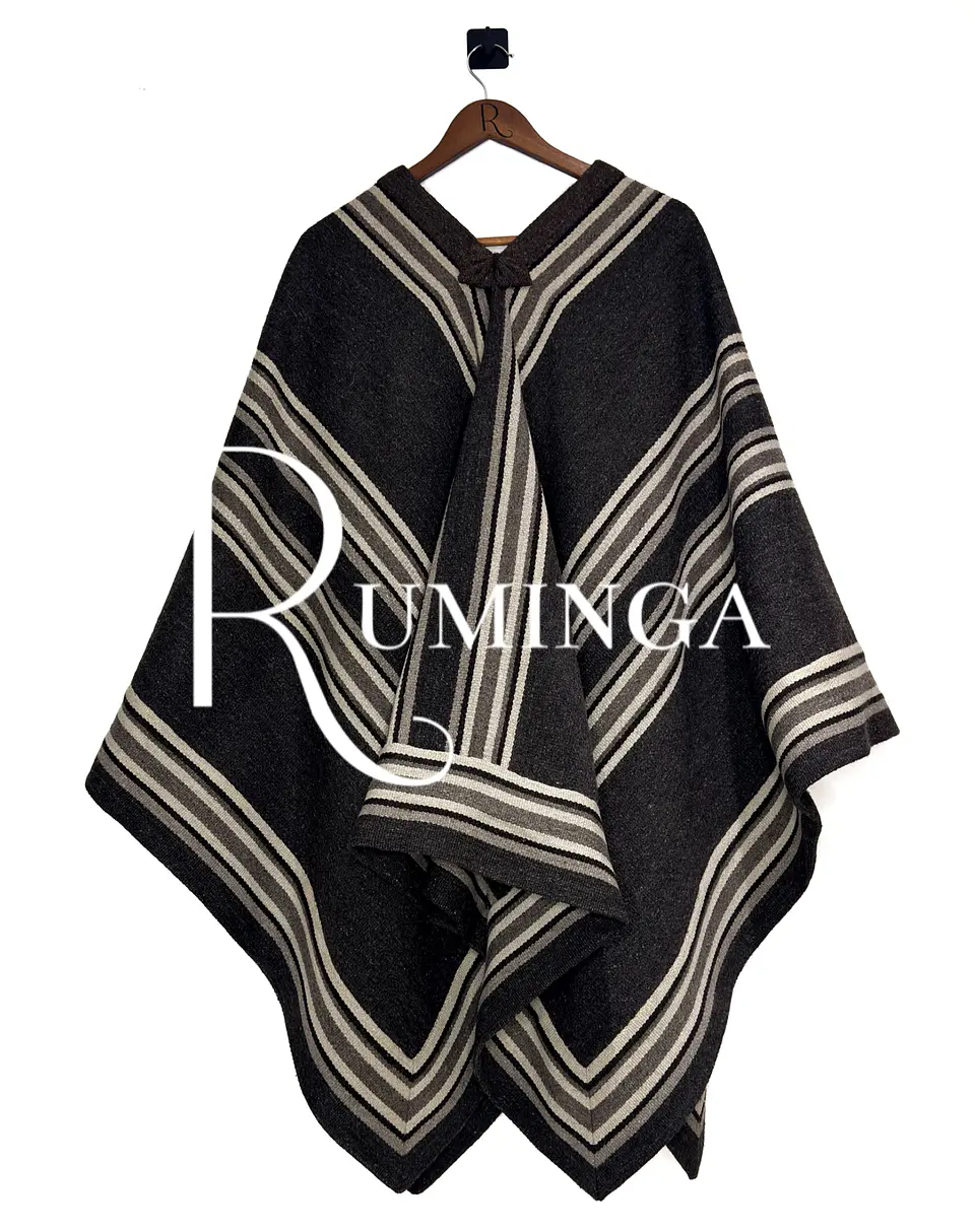 Poncho extra fino lana oveja con huincha  1