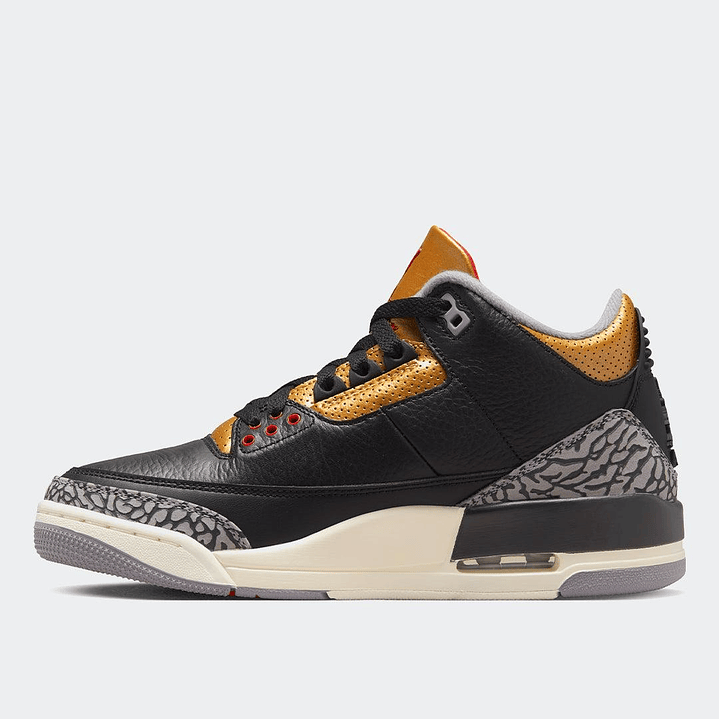JORDAN 3 RETRO BLACK CEMENT GOLD - MUJER 6