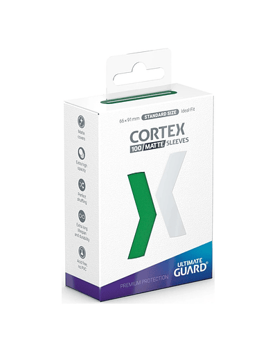 Protectores Ultimate Guard: Cortex Sleeves Matte Standard Size (100pzs) - Green