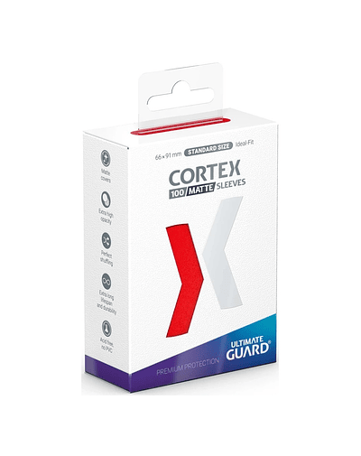 Protectores Ultimate Guard: Cortex Sleeves Matte Standard Size (100pzs) - Red