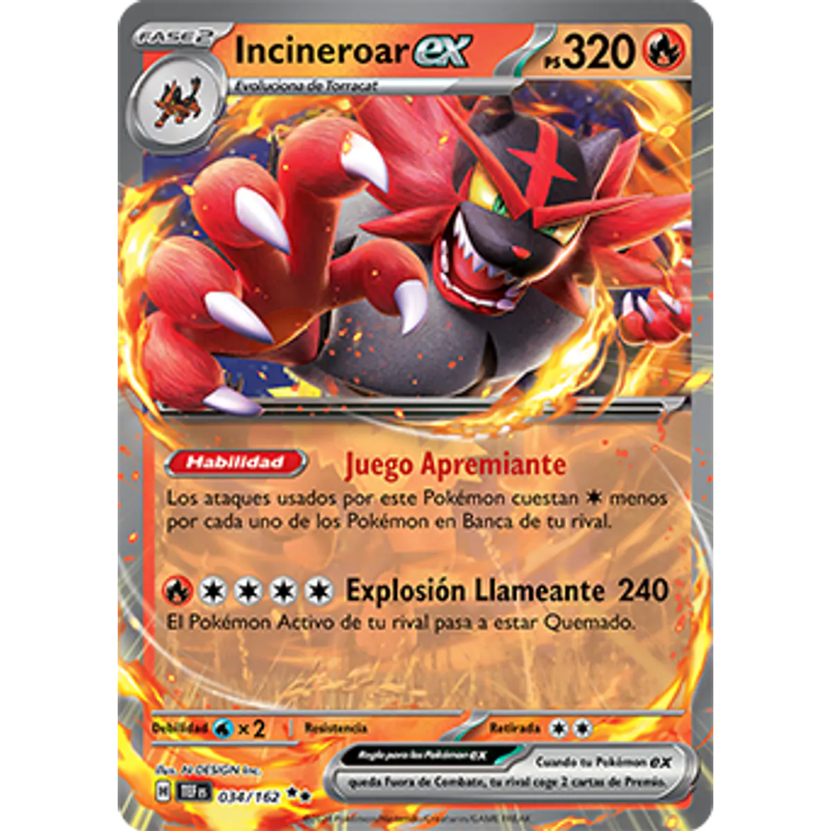 Incineroar ex - 034/162