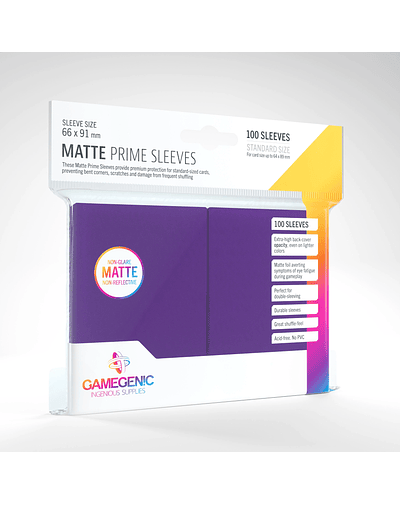 Protectores Gamegenic Matte Prime Sleeves 100 UN - Purple