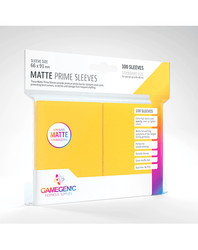 Protectores Gamegenic Matte Prime Sleeves 100 UN - Yellow