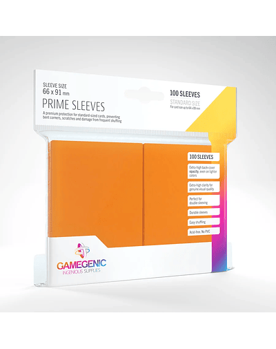 Protectores Gamegenic - Prime Sleeves 100 UN - Orange