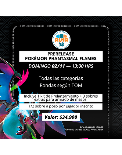 Prelanzamiento ''Llamas Fantasmales'' Domingo 2 de Noviembre