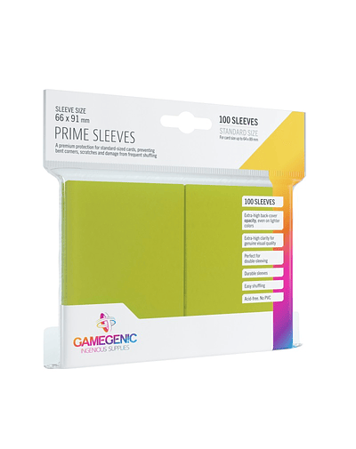 Protectores Gamegenic - Prime Sleeves 100 UN - Lime