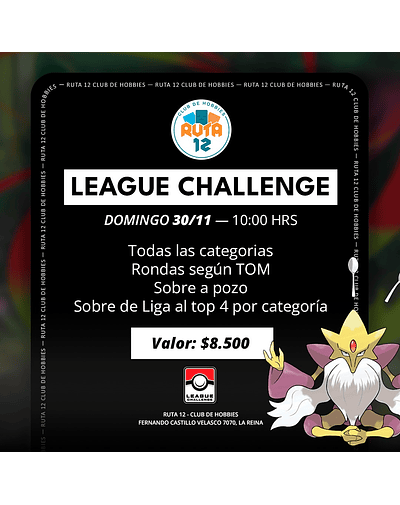 League Challenge Noviembre - Pokémon TCG 