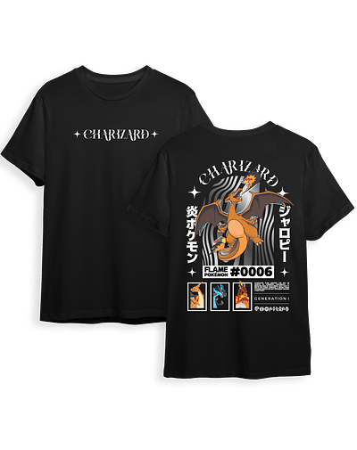 Poleras Pokémon - Secret Art: Charizard  — Flame Pokémon