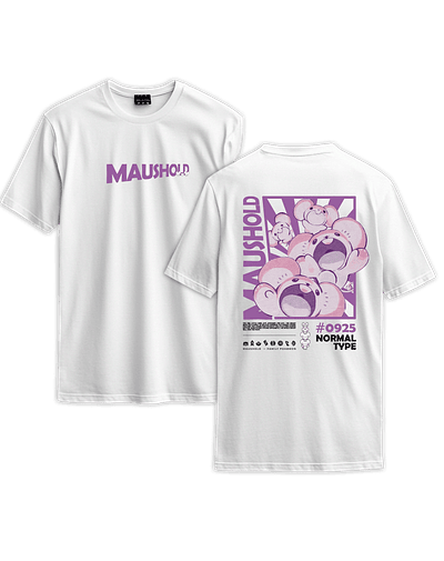 Poleras Pokémon - Secret Art: Maushold  — Family Pokémon - BLANCO