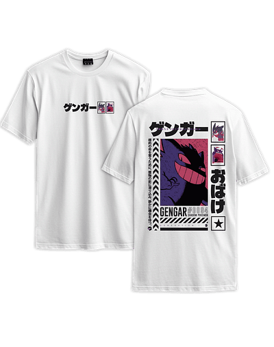 Poleras Pokémon - Secret Art: Gengar  — Shadow Pokémon - BLANCO