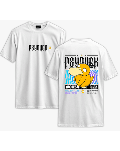 Poleras Pokémon - Secret Art: Psyduck - BLANCO