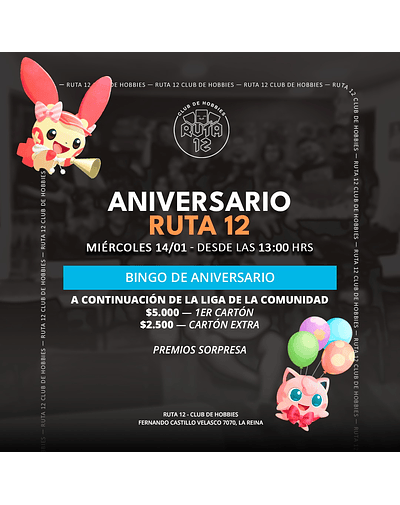 Carton extra Bingo Aniversario 