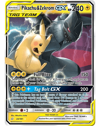 Pikachu & Zekrom GX - SM - Team Up