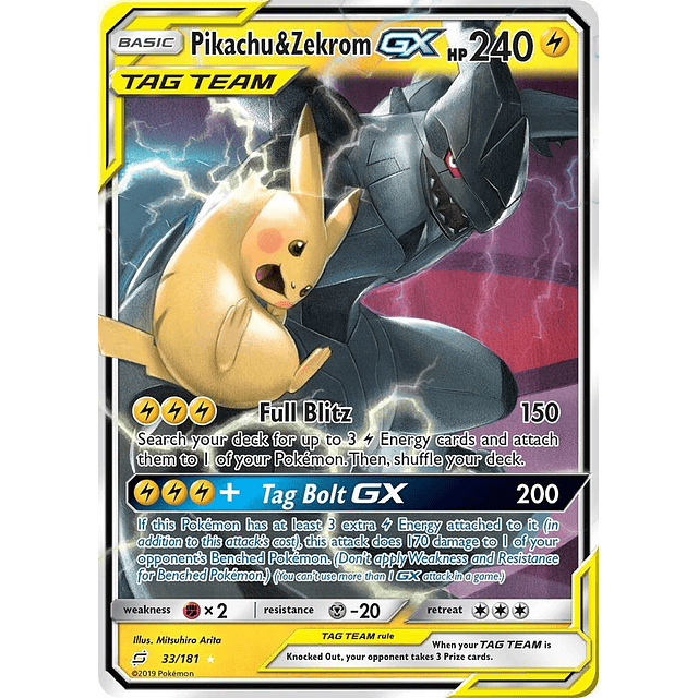 Pikachu & Zekrom GX - SM - Team Up