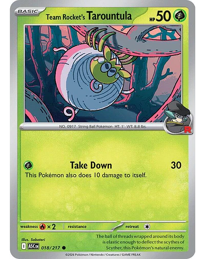 Team Rocket's Tarountula 018/217
