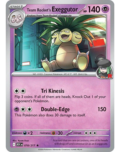 Team Rocket's Exeggutor 078/217