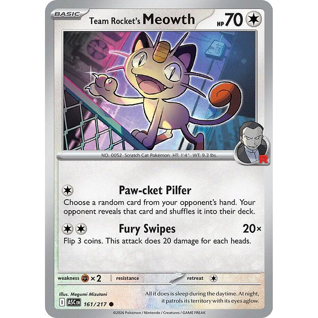Team Rocket's Meowth 161/217