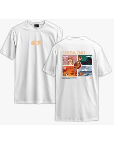Polera Shiba Inu - Secret Art: Especial Perros - BLANCO