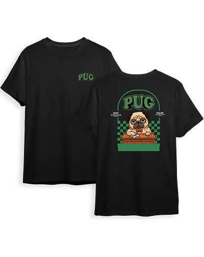 Polera Pug - Secret Art: Especial Perros - NEGRO