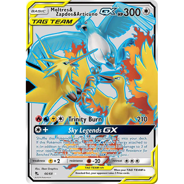 Moltres & Zapdos & Articuno GX (Full Art) 