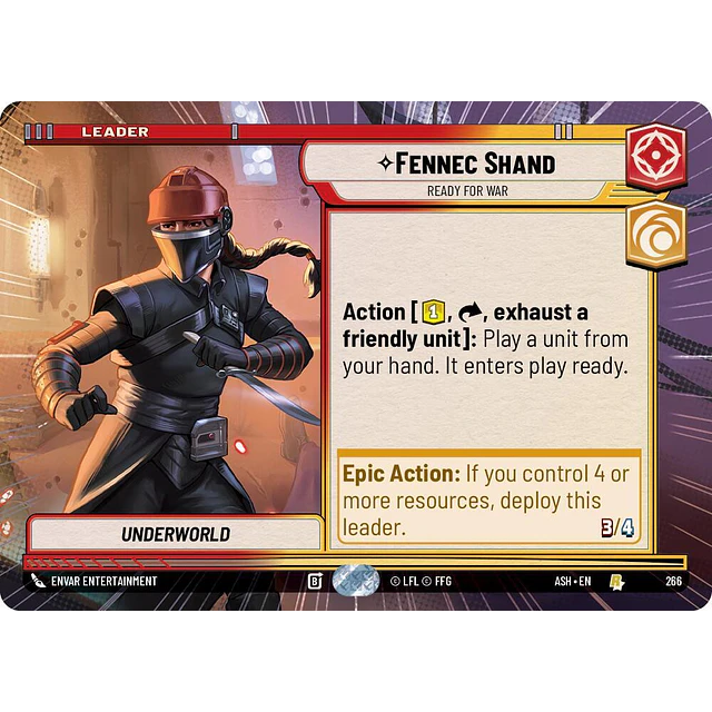 - Ashes of the Empire (ASH) Ashes of the Empire Fennec Shand - Ready for War (Hyperspace)-0 Fennec Shand - Ready for War (Hyperspace)(Leader)