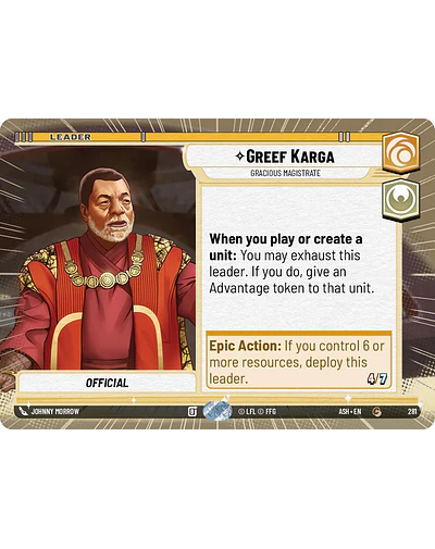 Greef Karga - Gracious Magistrate (Hyperspace)(Leader)