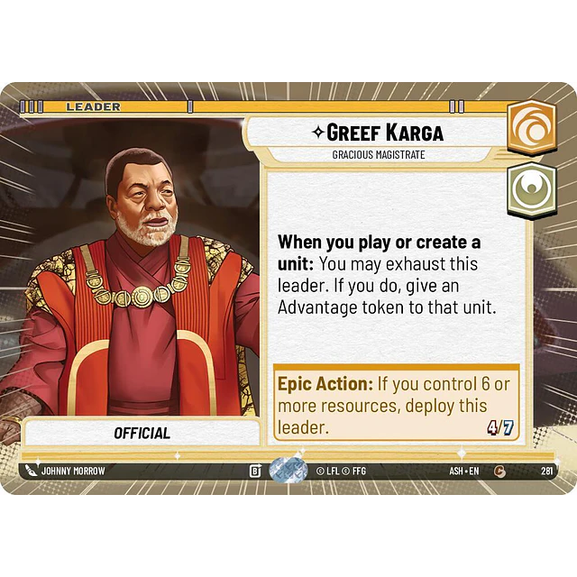 Greef Karga - Gracious Magistrate (Hyperspace)(Leader)