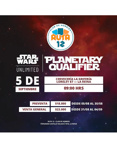 SWU Planetary Qualifier - Sábado 05-09 - Ashes of The Empire