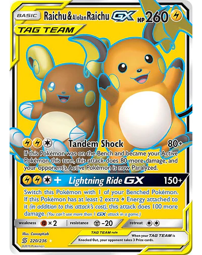 Raichu & Alolan Raichu GX (Full Art) 