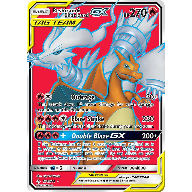 Reshiram & Charizard GX (Full Art)