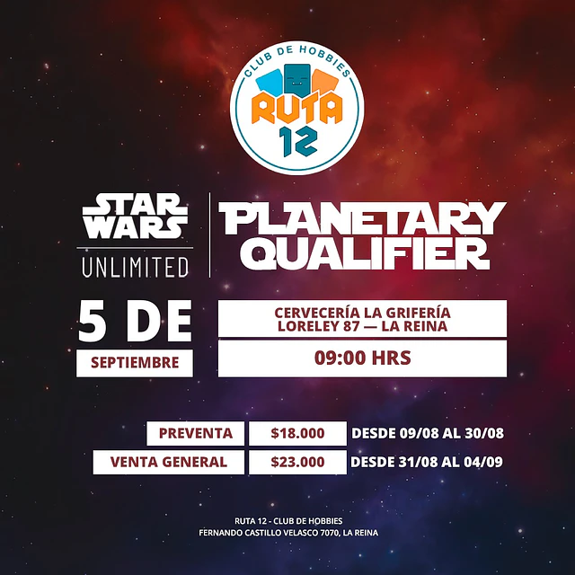 SWU Planetary Qualifier - Sábado 05-09 - Ashes of The Empire