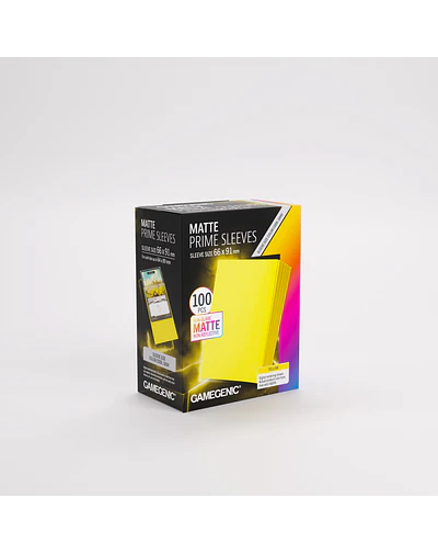 Protectores Gamegenic Matte Prime Sleeves 100 UN - Yellow