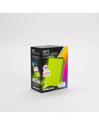 Protectores Gamegenic Matte Prime Sleeves 100 UN - Lime