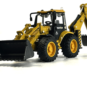 Retroexcavadora escala 1:50 en Metal | Vehículo de Construcción Coleccionable para Niños y Adulto