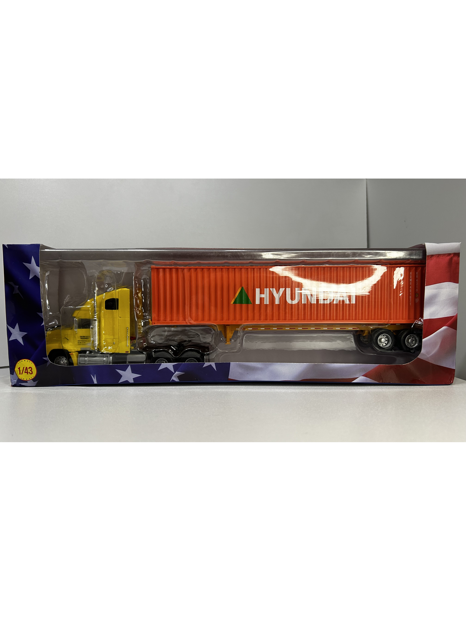 Camión Freightliner FLD 112 (1993) con Contenedor Hyundai – Escala 1:43. Colección Camiones Americanos 13
