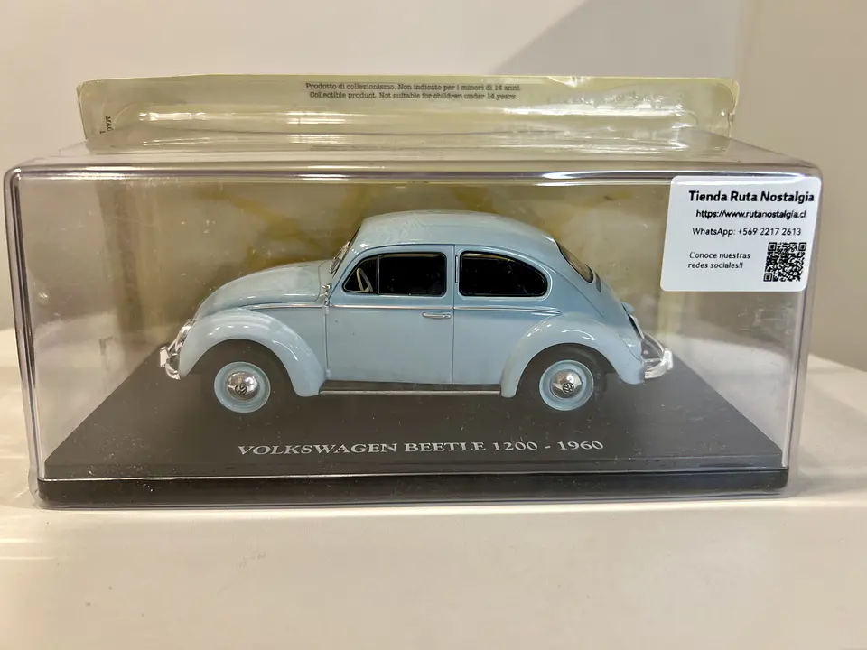 Auto Volkswagen Beetle 1200 1973 celeste 1:24 Fabbri Editori 9