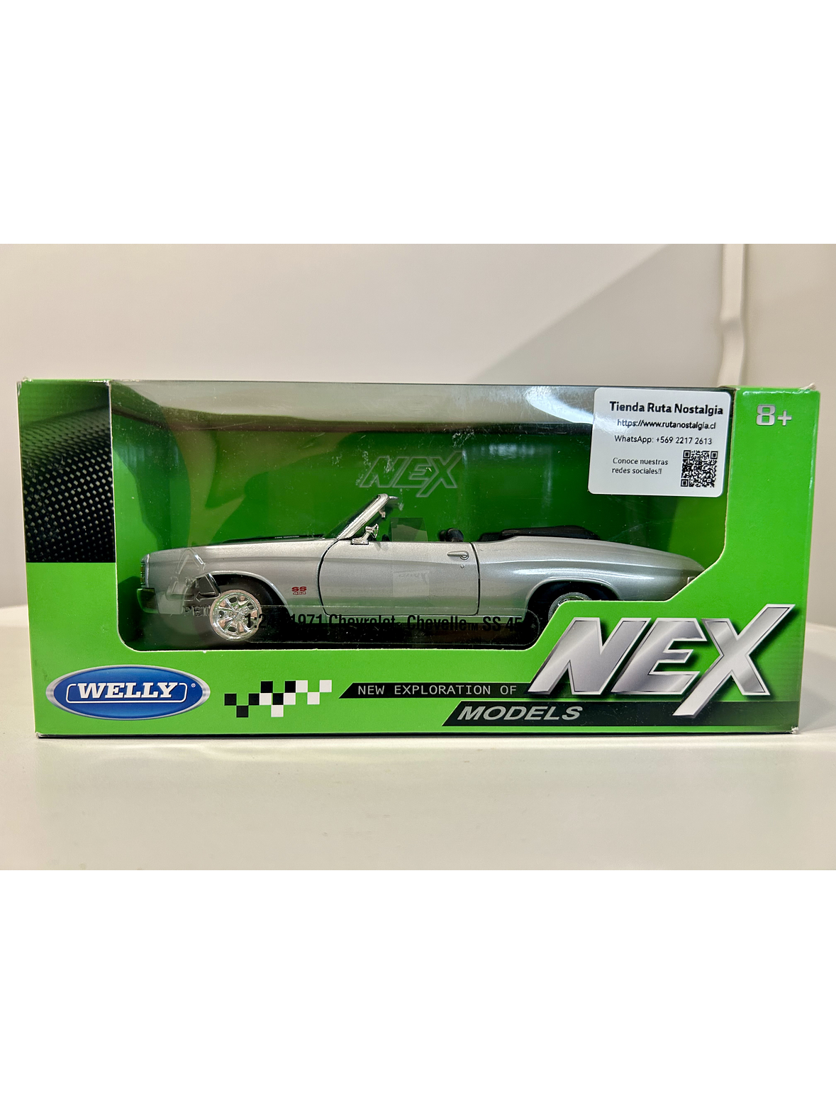 Chevrolet Chevelle SS 454 Convertible 1971 – Modelo a Escala 1:24 Welly Diecast Coleccionable 21
