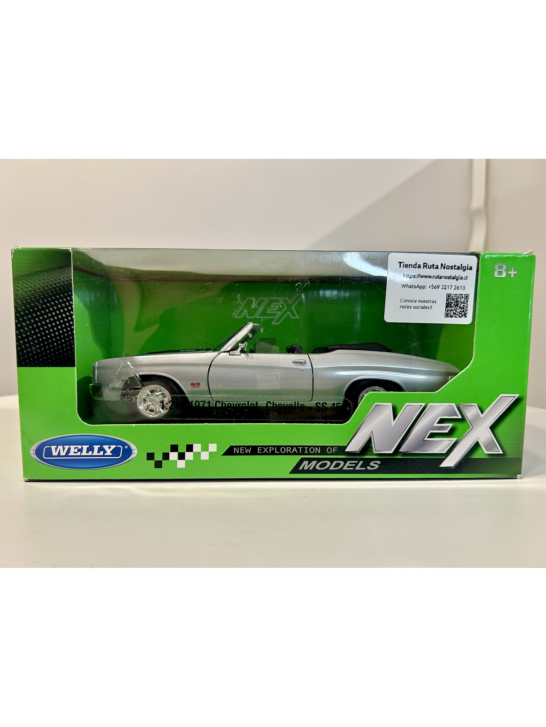 Chevrolet Chevelle SS 454 Convertible 1971 – Modelo a Escala 1:24 Welly Diecast Coleccionable 21