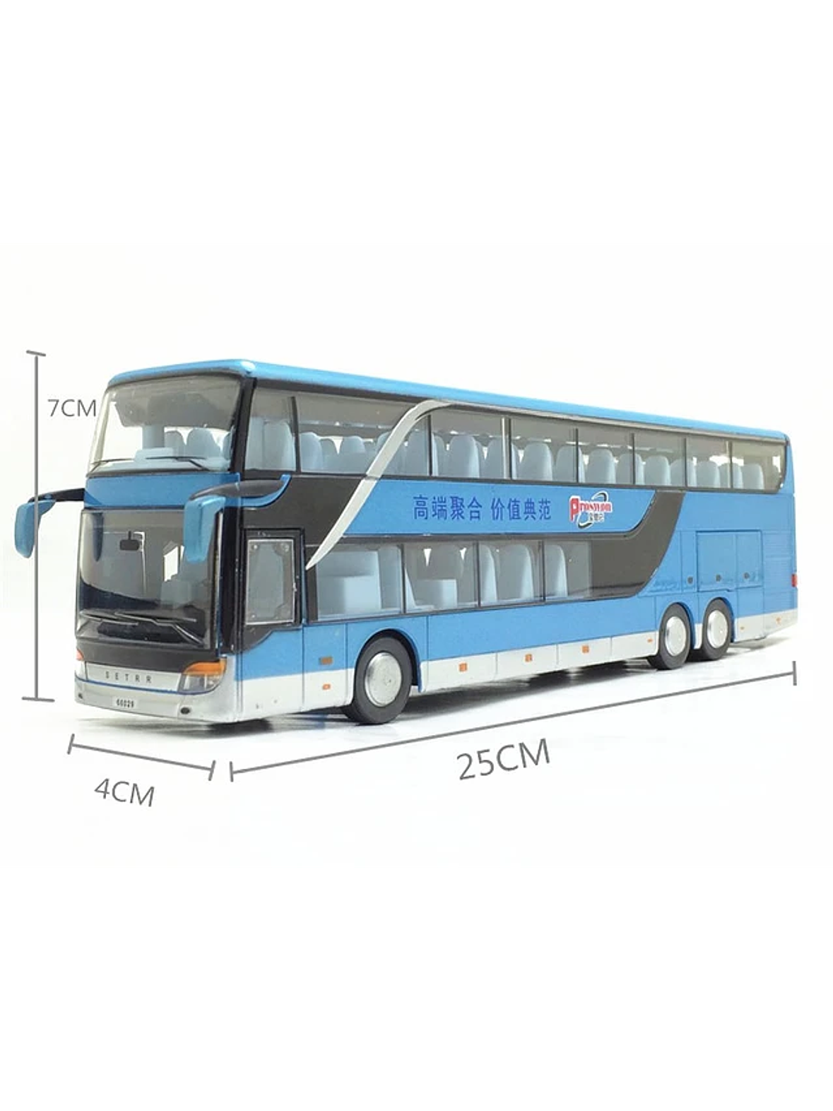 Setra Double Deck genérico 1:32 (China) – Doble piso turístico en miniatura para niños en Chile 1