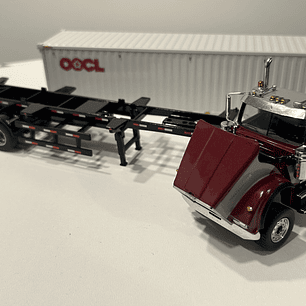Western Star 4900 SF Day Cab con tráiler esqueletal y contenedor 40’ – Diecast Masters 1:50 (71064)