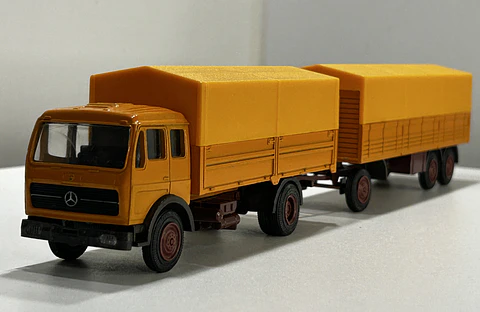 NZG 1:50 Mercedes-Benz 1632/1932 NG con carro lona | Diecast clásico “Made in W. Germany”