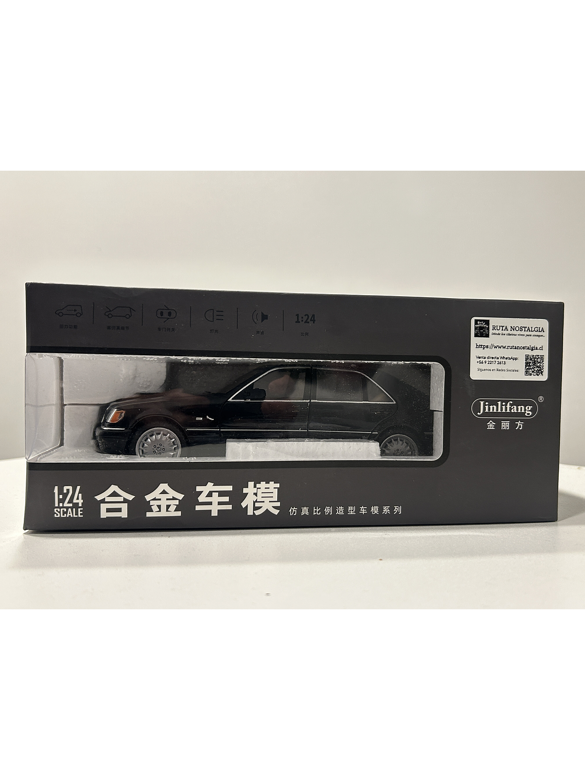 Jinlifang Mercedes-Benz S320 W140 1:24 plata – Sedán de lujo a escala con aperturas y detalle interior | Chile 19