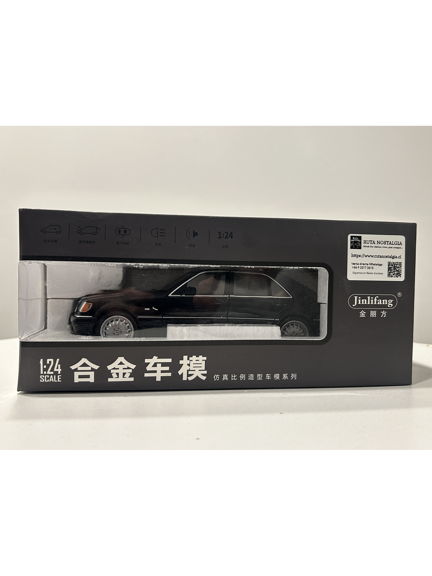 Jinlifang Mercedes-Benz S320 W140 1:24 plata – Sedán de lujo a escala con aperturas y detalle interior | Chile 19