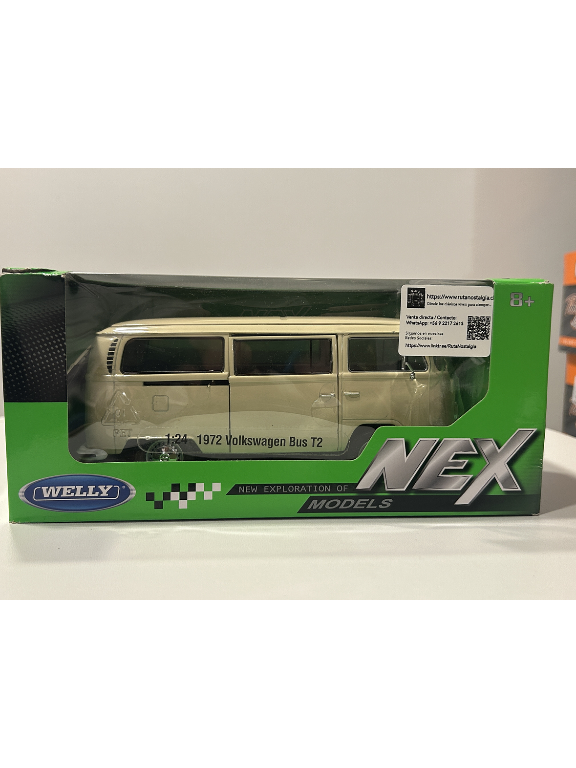 Volkswagen T2 Bus 1972 beige 1:24 Welly – Microbús Kombi clásico de colección 10