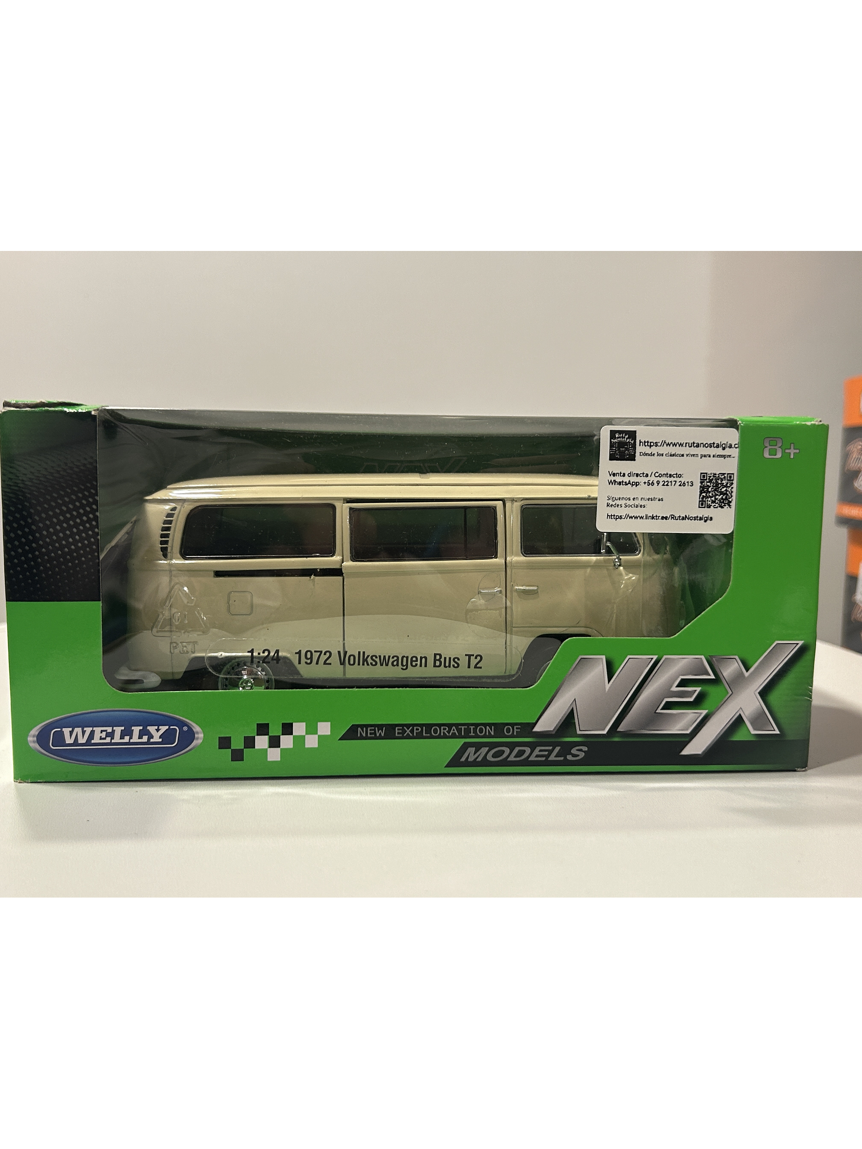 Volkswagen T2 Bus 1972 beige 1:24 Welly – Microbús Kombi clásico de colección 10