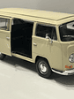 Volkswagen T2 Bus 1972 beige 1:24 Welly – Microbús Kombi clásico de colección - Miniatura 4
