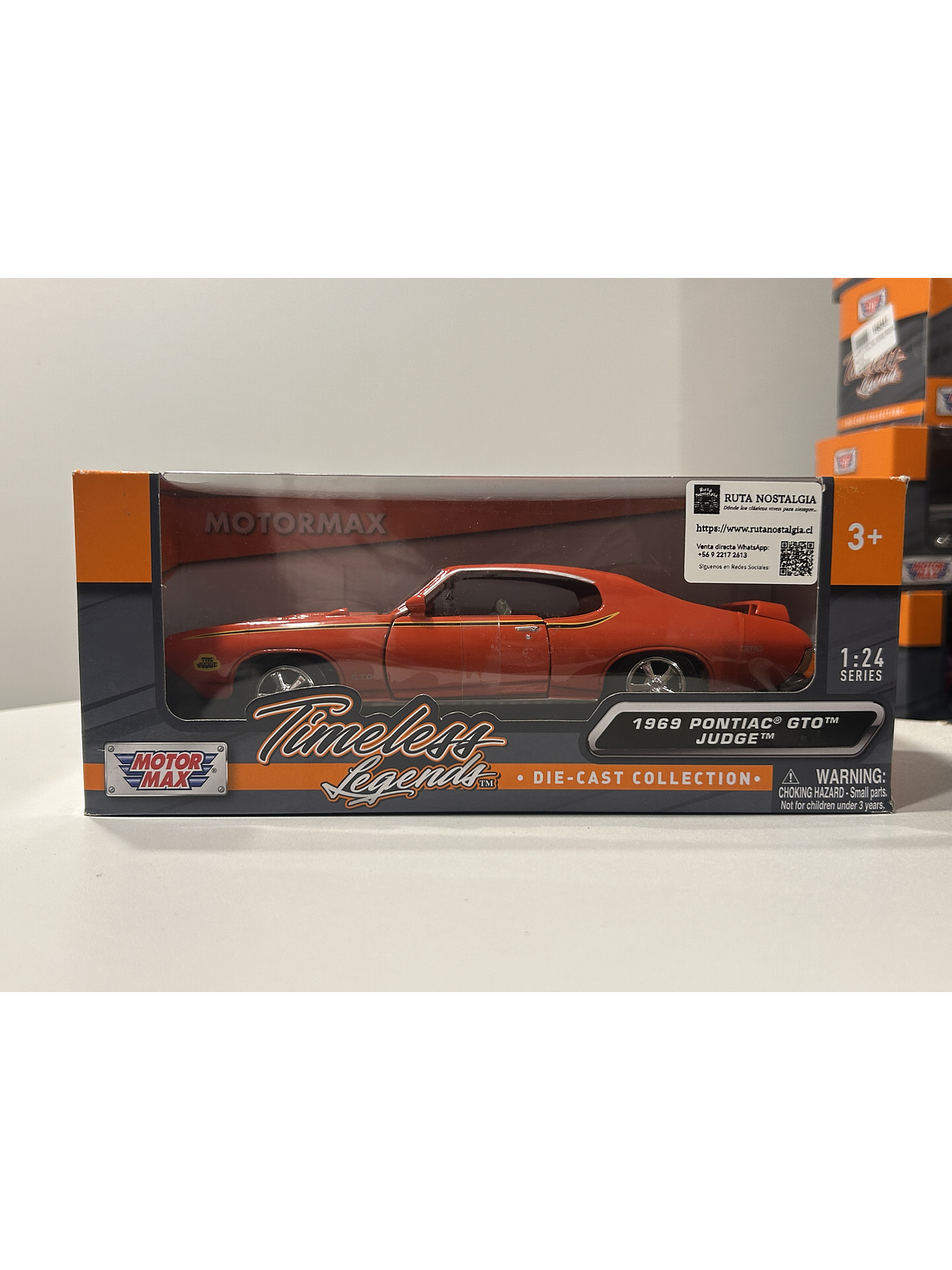 Pontiac GTO Judge 1969 naranja 1:24 Motormax – Muscle car clásico americano de colección  10