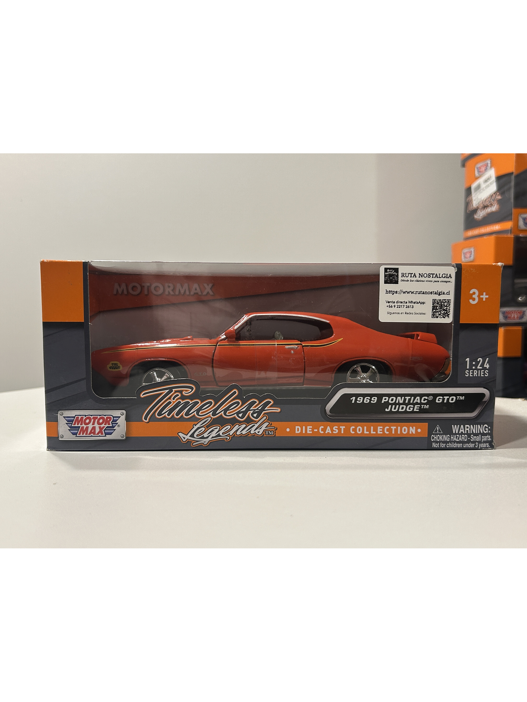Pontiac GTO Judge 1969 naranja 1:24 Motormax – Muscle car clásico americano de colección  10